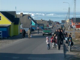 Greenland 5, Ilulissat, street scene with children, by Vincent van Zeijst, licensed under the Creative Commons Attribution 3.0 Unported license. 